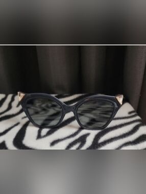 Fendi Nwot Blue Cat-Eye Sunglasses with Rhinestone Accent